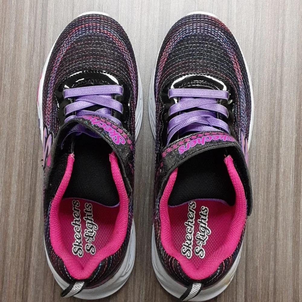 Skechers S Lights Shimmer Beams Sparkle Glitz Youth Light Up Shoes - Picture 7 of 9